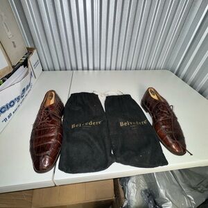 Belvedere Florence 10269 Genuine Crocodile Oxford Shoes Size 10